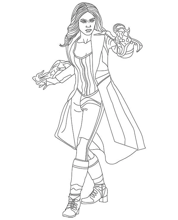 Malowanka avengers scarlet witch - Ausmalbild zum Ausdrucken