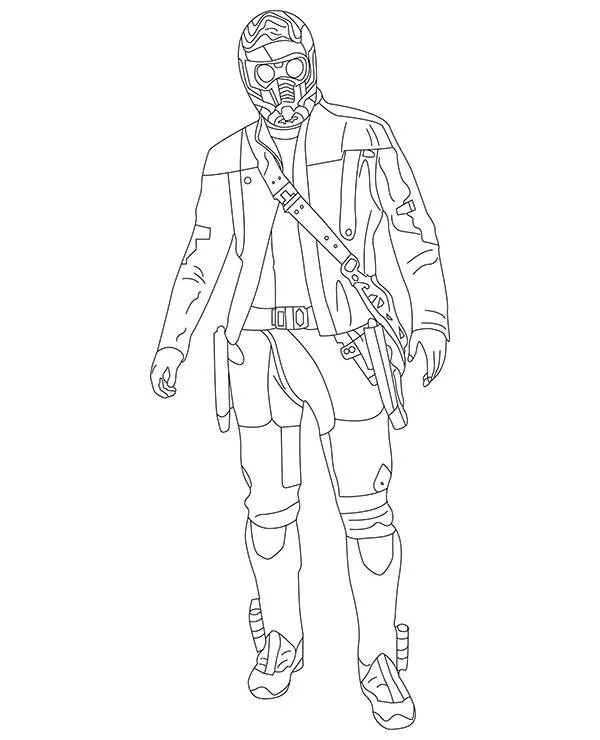 Malowanka avengers star lord - Ausmalbild zum Ausdrucken