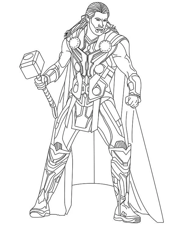 Malowanka avengers thor - Ausmalbild zum Ausdrucken