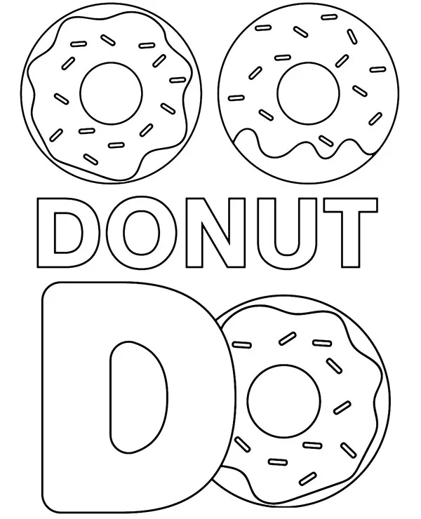 Kolorowanka do druku Donuty słodycze dla dzieci