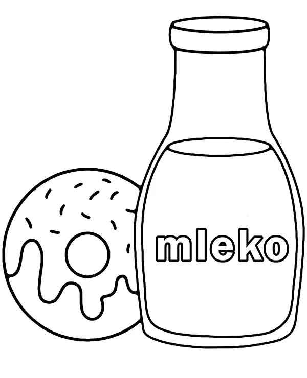 Kolorowanka dla dzieci Mleko paczek do druku