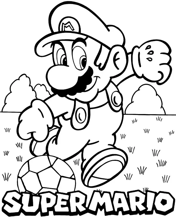 Malowanka mario football - Ausmalbild zum Ausdrucken