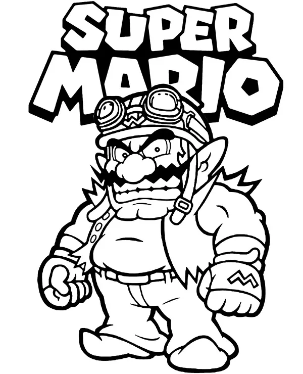 Malowanka mario wario - Ausmalbild zum Ausdrucken