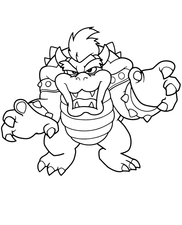 Malowanka mario z bowser - Ausmalbild zum Ausdrucken