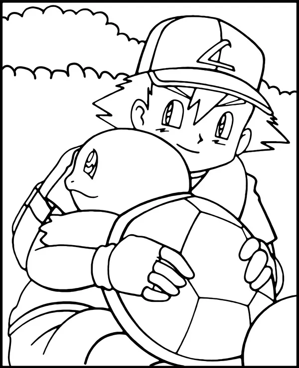 Malowanka pokemon ash ketchum - Ausmalbild zum Ausdrucken