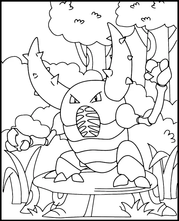 Malowanka pokemon haracross - Ausmalbild zum Ausdrucken