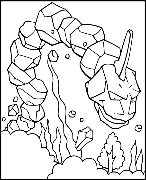 Malowanka pokemon onix - Ausmalbild zum Ausdrucken