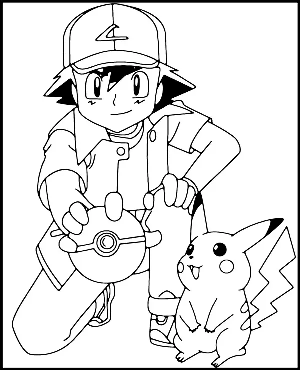 Malowanka pokemon red pikachu - Ausmalbild zum Ausdrucken