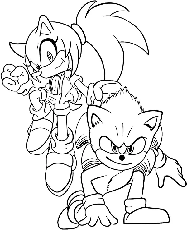 Malowanka z sonic amy - Ausmalbild zum Ausdrucken