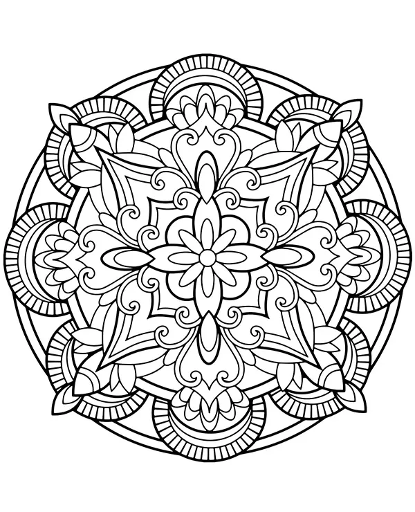 Mandala kolorowanka relaksacyjna orient - Ausmalbild zum Ausdrucken