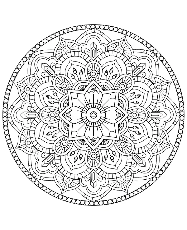 Mandala kolorowanka relaksacyjna orientalna - Ausmalbild zum Ausdrucken