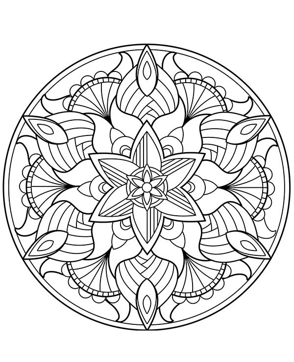 Mandala okrągła orient kolorowanka do druku