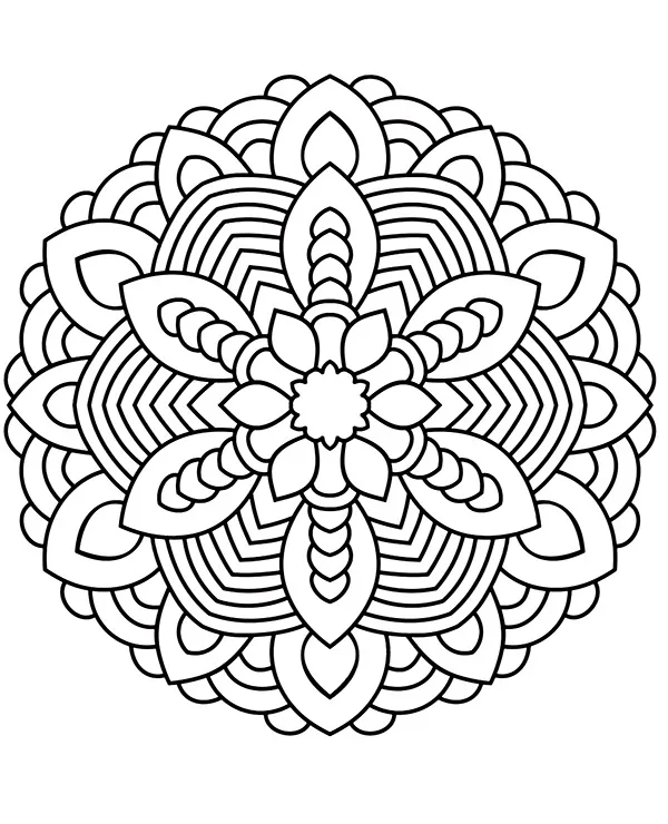Mandala okrągła warstwy kolorowanka do druku