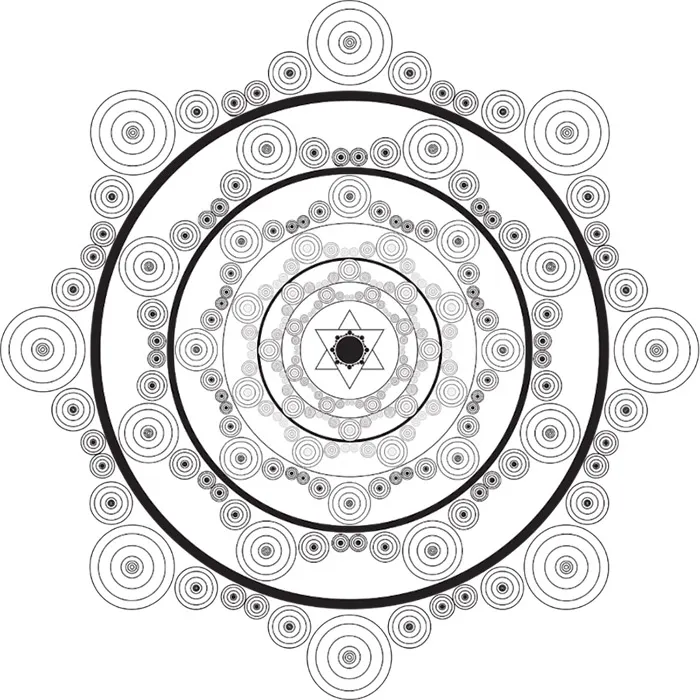 Mandala okragla - Ausmalbild zum Ausdrucken