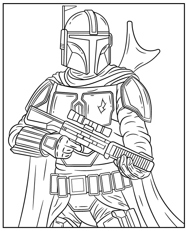Mandalorian Star Wars kolorowanka do druku