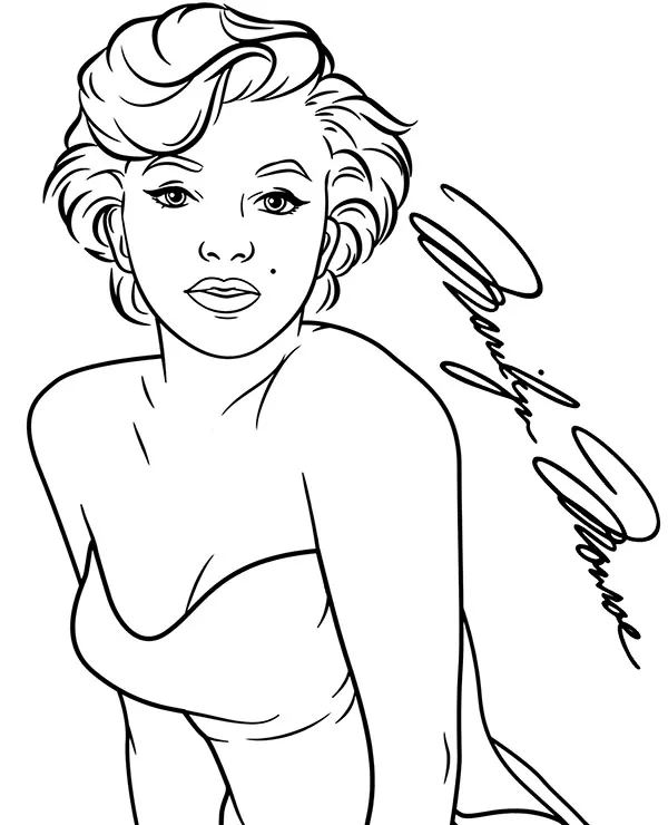 Marilyn monroe kolorowanka do druku - Ausmalbild zum Ausdrucken