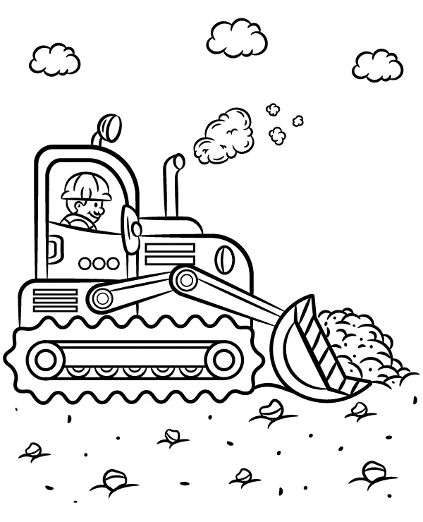 Maszyny budowlana kolorowanka buldozer - Ausmalbild zum Ausdrucken