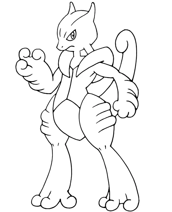 Mega mewtwo x kolorowanki pokemon - Ausmalbild zum Ausdrucken
