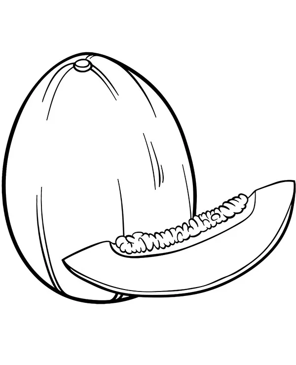 Melon kolorowanka z owocami do druku