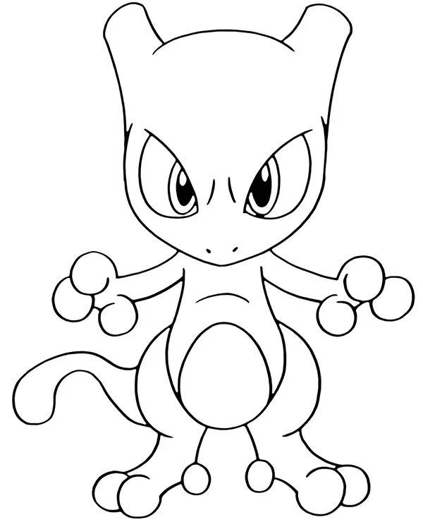 Mewtwo kolorowanki pokemon - Ausmalbild zum Ausdrucken