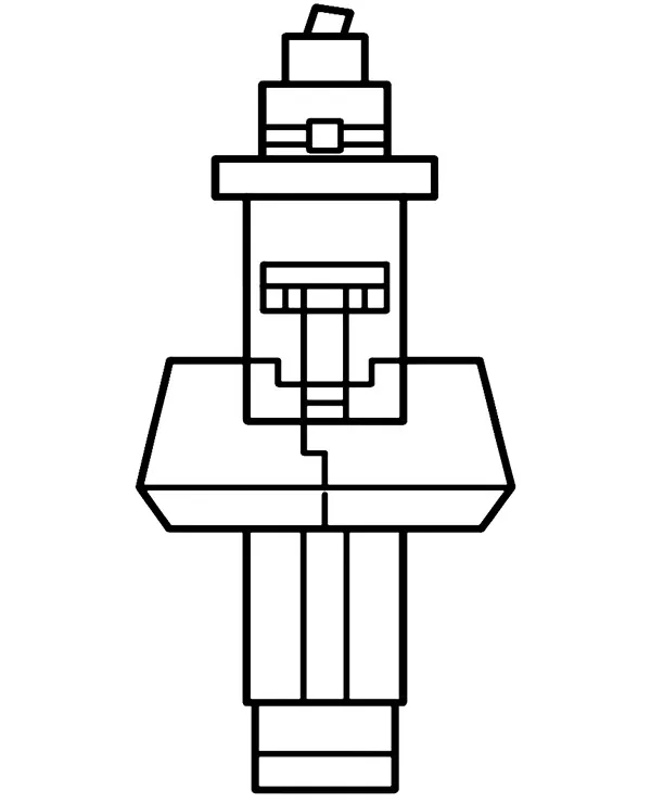 Minecraft kolorowanka wiedzma - Ausmalbild zum Ausdrucken
