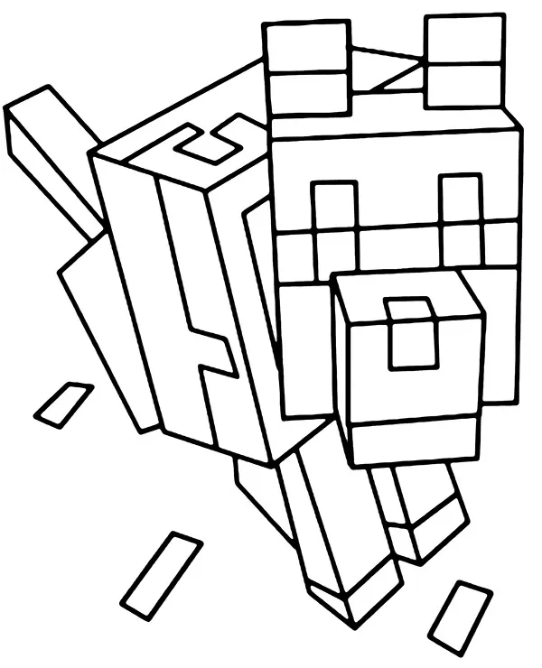 Minecraft kolorowanka zwierzęta pies