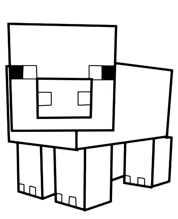 Minecraft kolorowanka zwierzeta swinia - Ausmalbild zum Ausdrucken