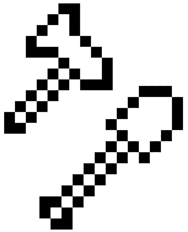 Minecraft łopata i siekiera kolorowanka do druku