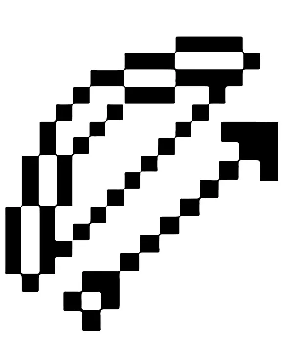 Minecraft narzedzia kolorowanka luk i strzala - Ausmalbild zum Ausdrucken