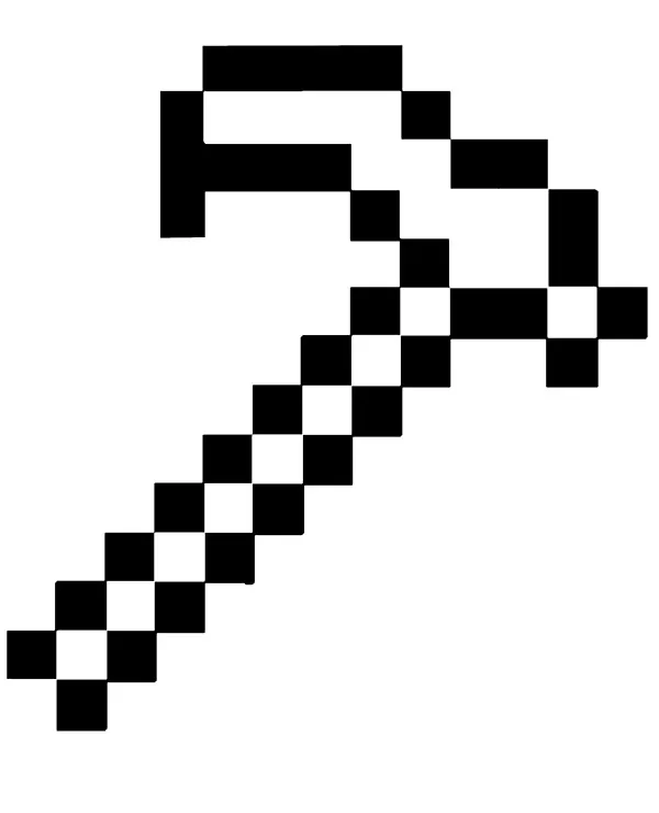 Minecraft motyka kolorowanka do druku