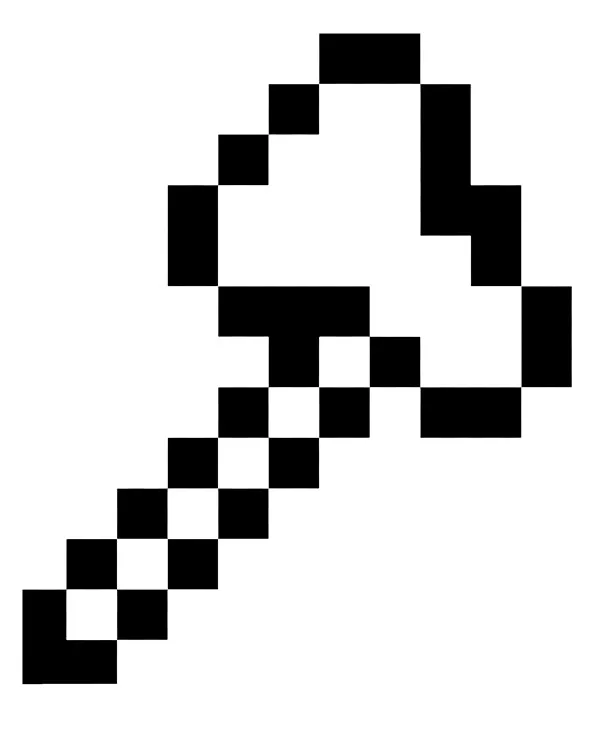 Minecraft narzedzia kolorowanka siekiera - Ausmalbild zum Ausdrucken