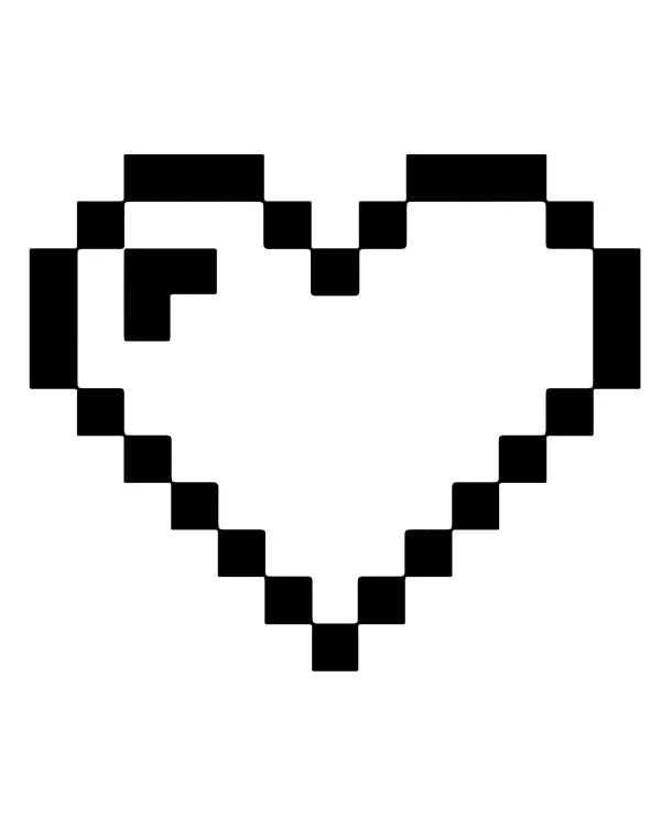 Minecraft narzedzie kolorowanka serce - Ausmalbild zum Ausdrucken