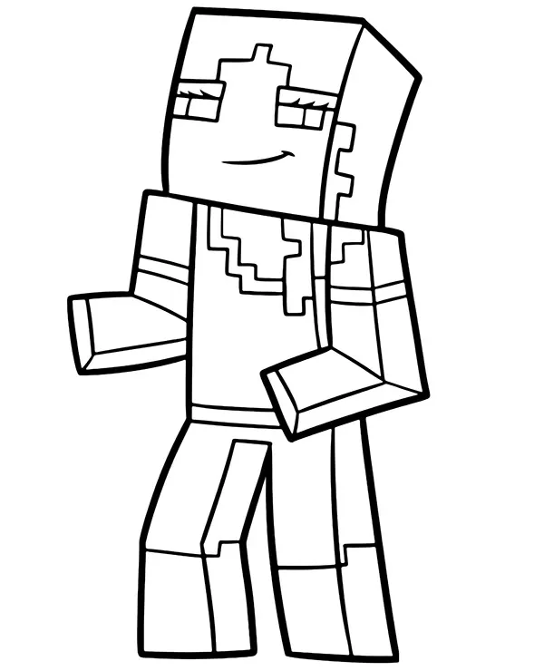 Minecraft postacie kolorowanka alex - Ausmalbild zum Ausdrucken