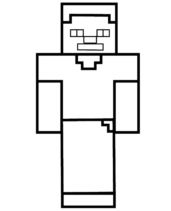 Minecraft postacie kolorowanka steve - Ausmalbild zum Ausdrucken