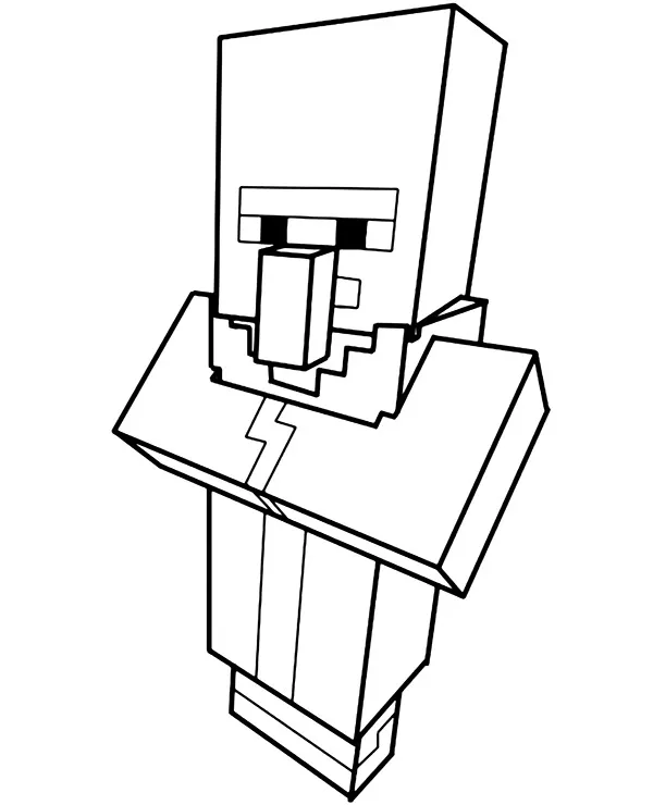 Minecraft postacie kolorowanka villager kaftan - Ausmalbild zum Ausdrucken