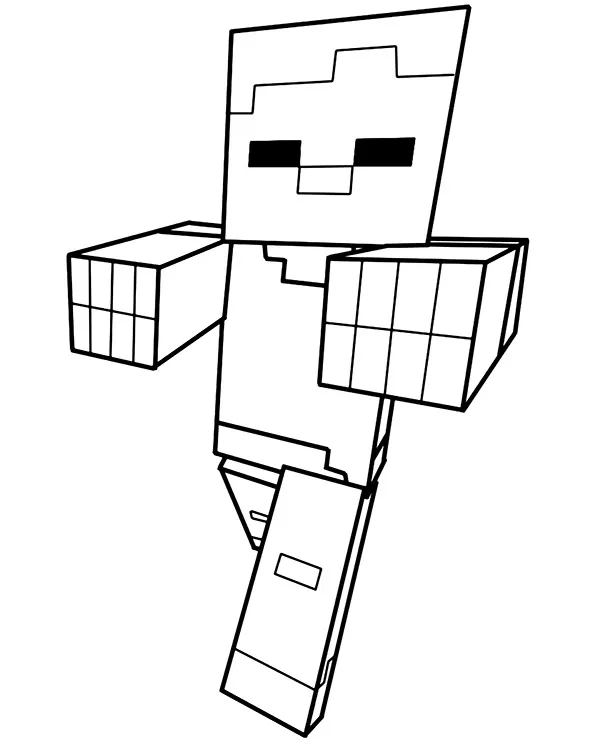 Minecraft postacie kolorowanka zombie - Ausmalbild zum Ausdrucken
