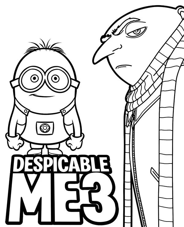 Minionki 3 kolorowanka - Ausmalbild zum Ausdrucken
