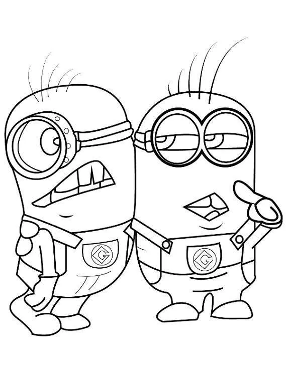 Minionki kolorowanka - Ausmalbild zum Ausdrucken