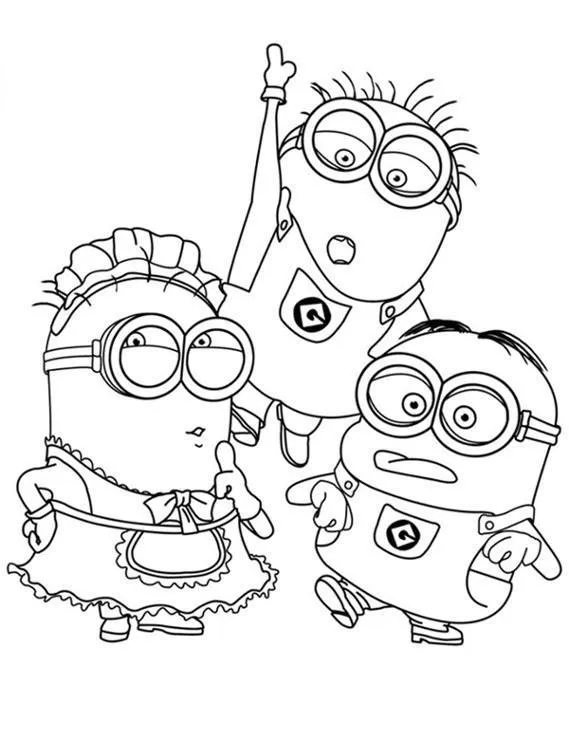 Minionki kolorowanka - Ausmalbild zum Ausdrucken