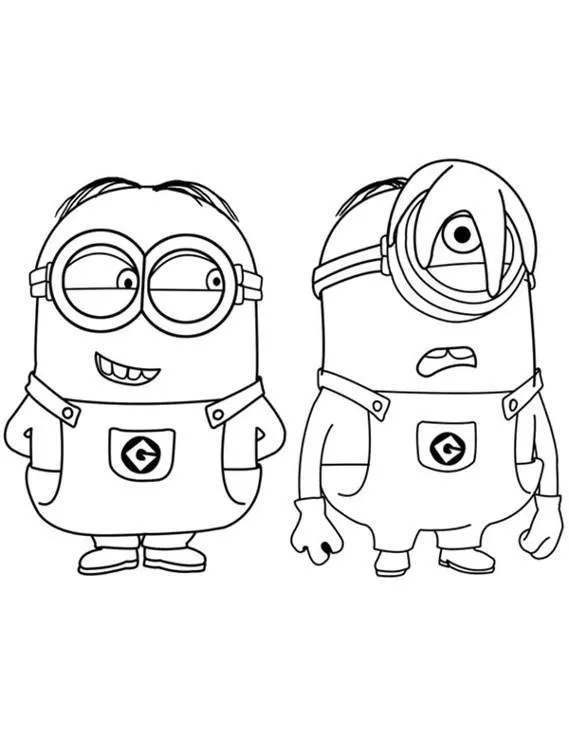 Minionki kolorowanka - Ausmalbild zum Ausdrucken