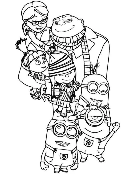 Minionki kolorowanka - Ausmalbild zum Ausdrucken