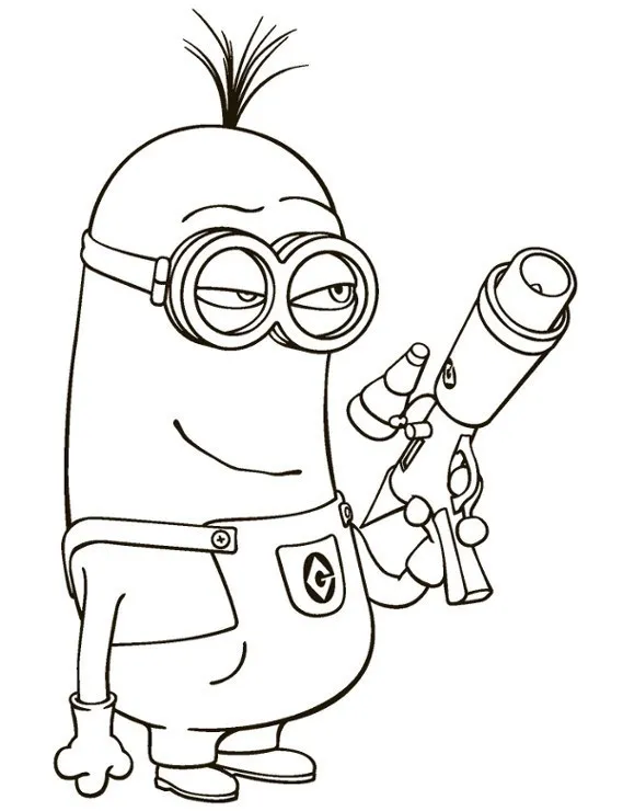 Minionki kolorowanka 5 - Ausmalbild zum Ausdrucken
