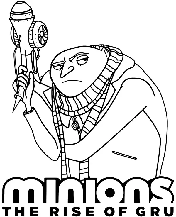 Minionki kolorowanka rise of gru - Ausmalbild zum Ausdrucken