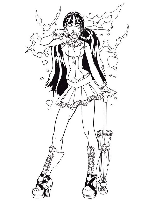 Monster high malowanka dla dzieci - Ausmalbild zum Ausdrucken