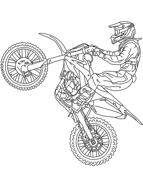 Motocykl motocross kolorowanka do druku