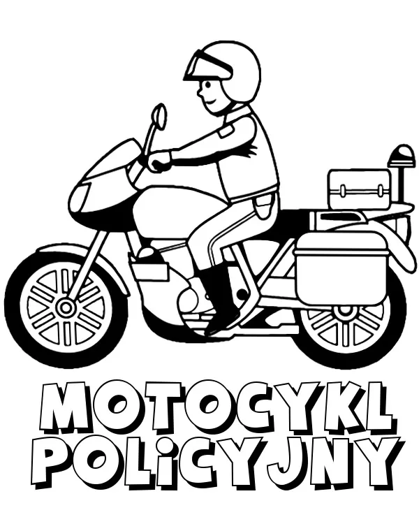 Motor policyjny kolorowanka - Ausmalbild zum Ausdrucken
