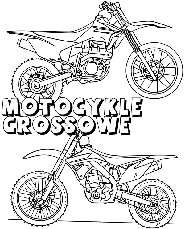 Motory crossowe kolorowanka dla dzieci