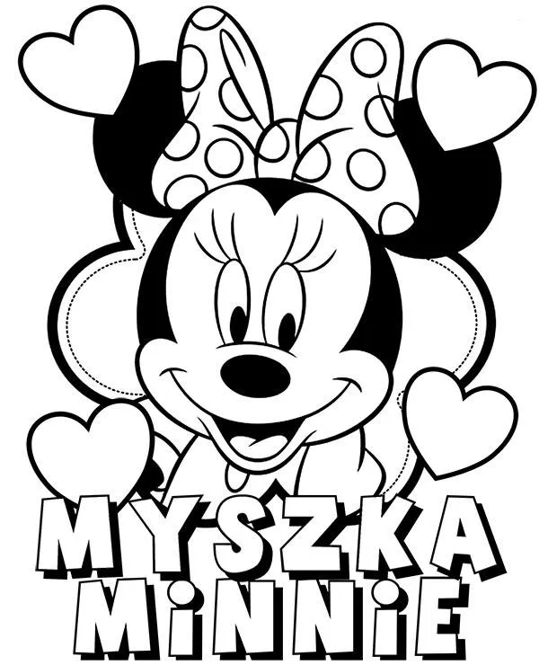 Myszka minnie kolorowanka dla dzieci - Ausmalbild zum Ausdrucken