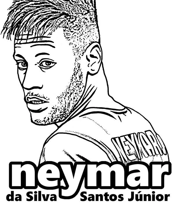 Neymar kolorowanka dla dzieci do druku