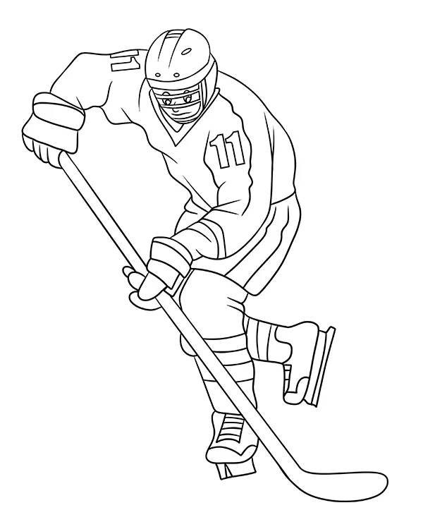 Nhl zawodnik kreskowkowy jazda kolorowanka - Ausmalbild zum Ausdrucken